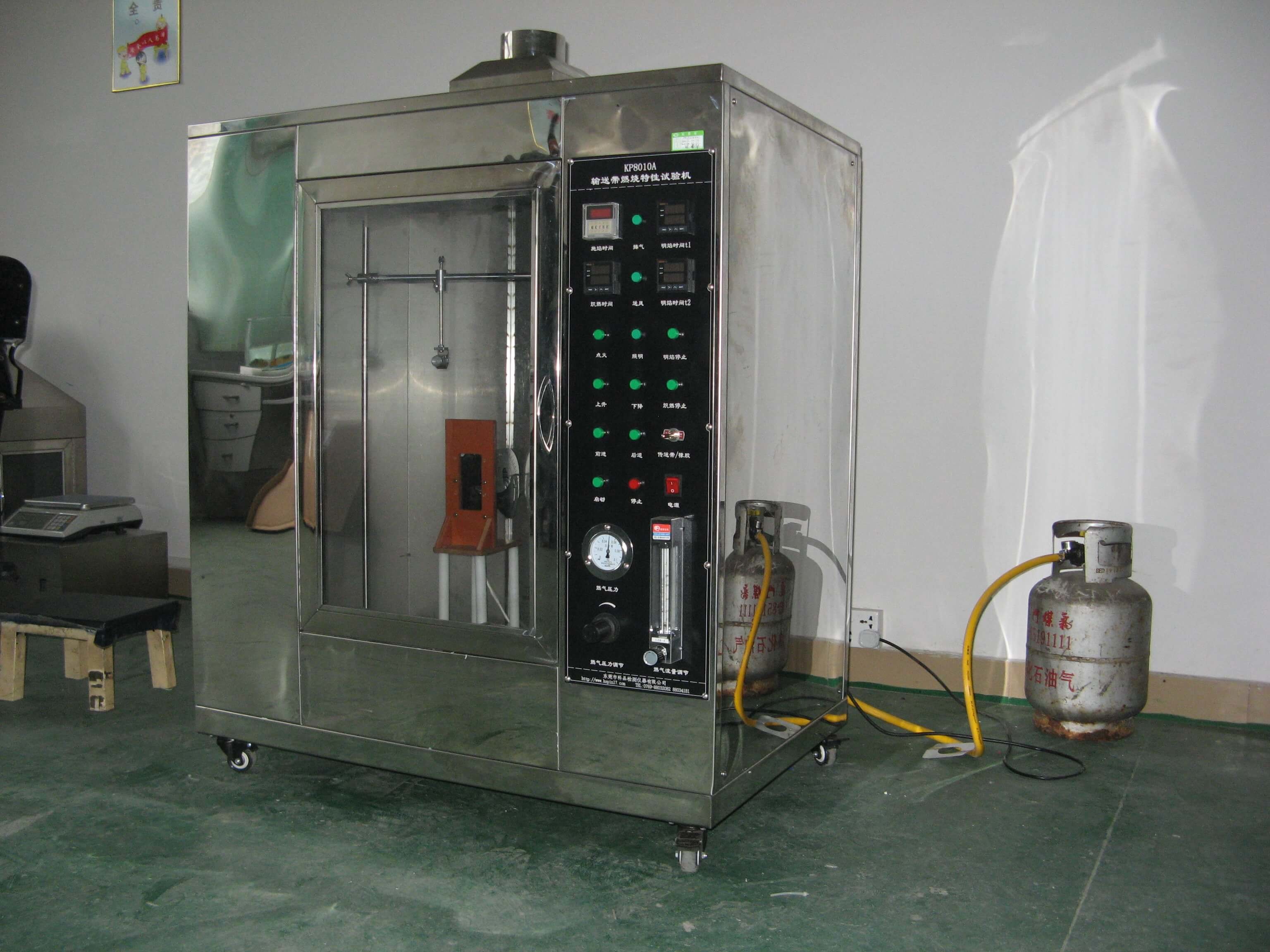 Conveyor Vertical Fire Testing Machine / Flammability Test Chamber ISO340